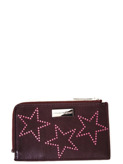Stella Mccartney Burgundy Faux Lerather Wallet With Stars In Black