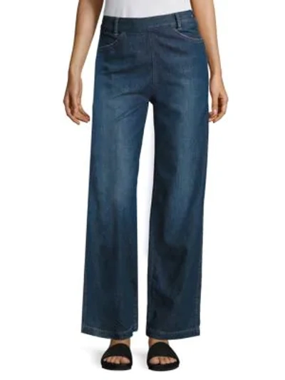 Vince High Rise Denim Pants In Blue