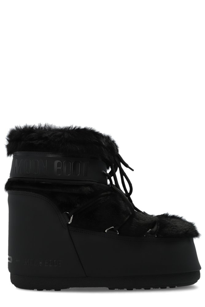 Moon Boot Icon Low Faux-fur Detail Boots In Black