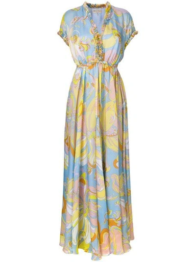 Emilio Pucci Long Printed Dress In Multicolour