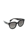 Rag & Bone Iconic Rounded Sunglasses In Black/grey