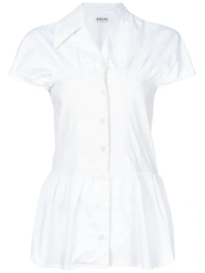 Aalto Gathered Waist Blouse In White