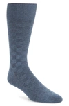 Nordstrom Men's Shop Grid Dress Socks In Indigo Marle