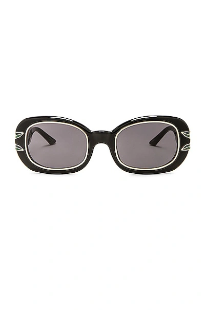 Casablanca Round Frame Sunglasses In Black  Gold  & Grey