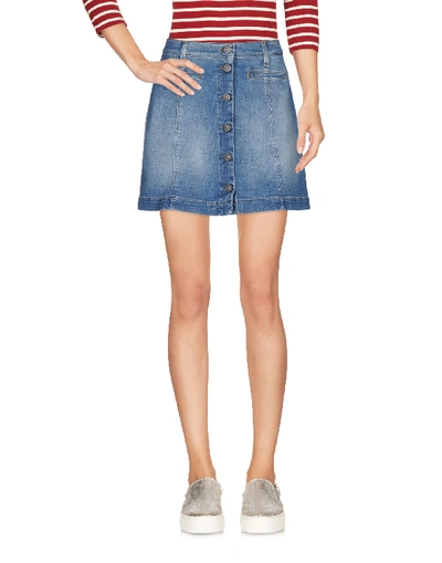 7 For All Mankind Denim Skirt In Blue