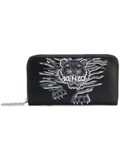 Kenzo Tiger Zip Around Wallet In Black | ModeSens