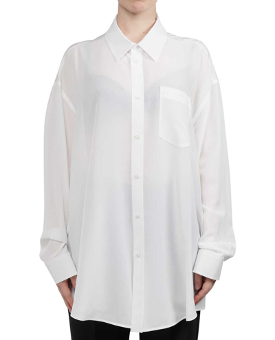 Balenciaga Buttoned Oversized Shirt In White