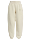 Alexander Wang T T By Alexander Wang Crystal Logo Velour Sweatpants In Ice Grey