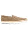 Tod's Suede Espadrille Slip-on Sneaker, Tan In Grey