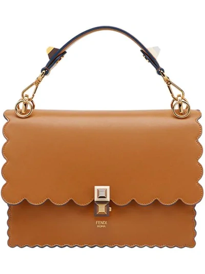 Fendi Scalloped Kan I Shoulder Bag - Brown