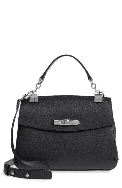 Longchamp Madeleine Leather Satchel - Black