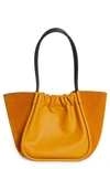 Proenza Schouler Large Ruched Leather Tote In Bronze