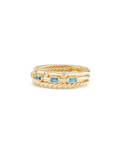 David Yurman Novella Three-row Ring In Pink Sapphire With Diamonds In Pink/gold