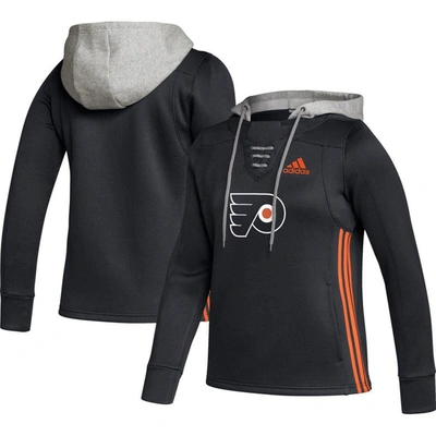 Adidas Originals Adidas Black Philadelphia Flyers Skate Lace Aeroready Team Pullover Hoodie