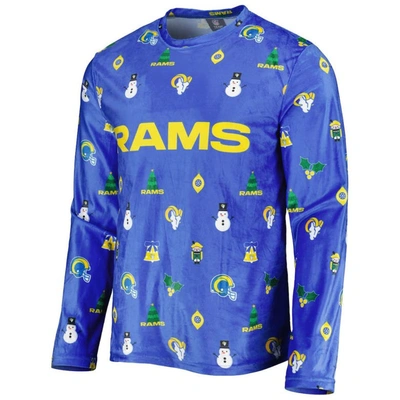Foco Royal Los Angeles Rams Ugly Sweater Long Sleeve T-shirt