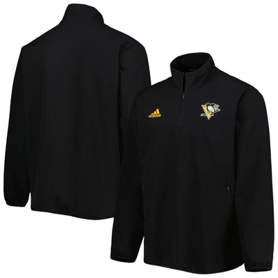 Adidas Originals Adidas Black Pittsburgh Penguins Quarter-zip Jacket