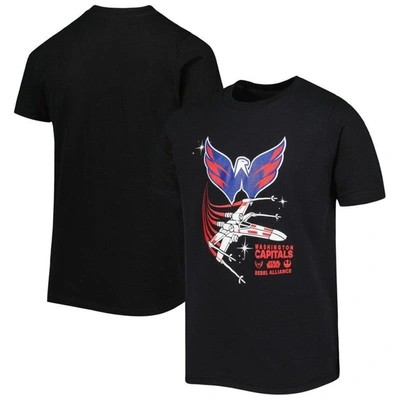 Outerstuff Kids' Youth Black Washington Capitals Rebel Alliance T-shirt