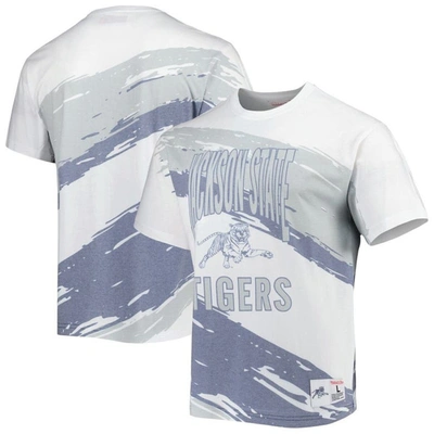 Mitchell & Ness Men's  White Jackson State Tigers Paintbrush Sublimated T-shirt