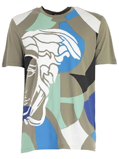 Versace Medusa Print T-shirt In Multicolor