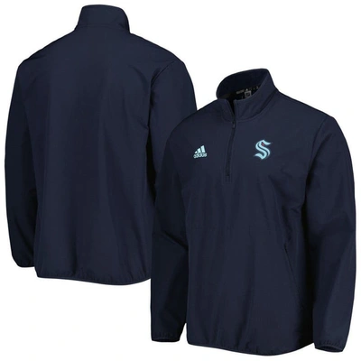 Adidas Originals Adidas Deep Sea Blue Seattle Kraken Quarter-zip Jacket In Navy