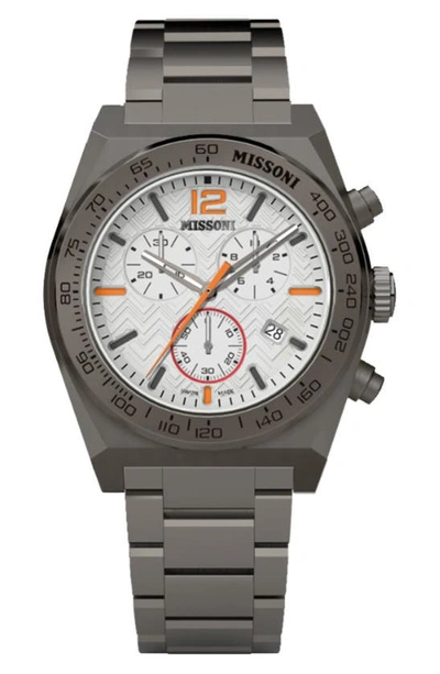 Missoni M331 Chronograph Bracelet Watch, 44.5mm In White/gray