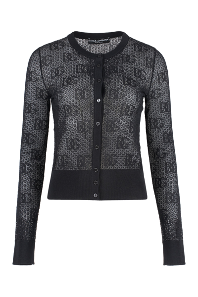 Dolce & Gabbana Open-work Cardigan In Black