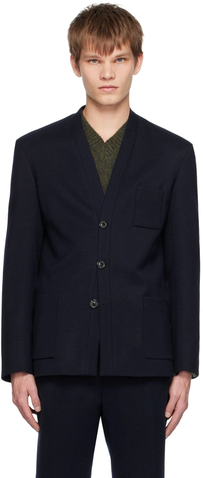 Maison Margiela Blazer Jacket In Dark Blue