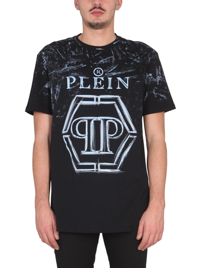 Philipp Plein Hexagon Cotton T-shirt In Black