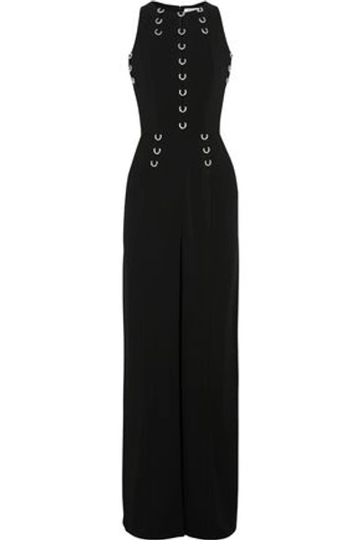Mugler Woman Embellished Cutout Stretch-crepe Gown Black