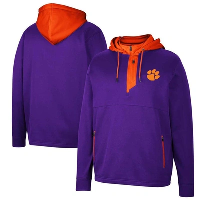 Colosseum Purple Clemson Tigers Luge 3.0 Quarter-zip Hoodie