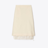 Tory Burch A-line Double-face Wool Midi Skirt In French Cream