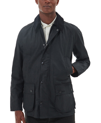 Barbour Ashby Wax Jacket In Navy