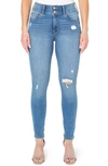 Rachel Roy High Rise Distressed Comfort Waist Jeans In Roadie