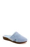 David Tate Cuddle Slipper In Sky Blue Terry Cloth