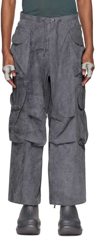 Entire Studios Gocar Cotton Poplin Cargo Trousers In Grey