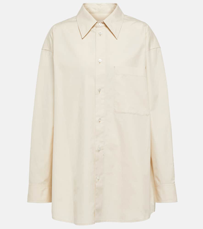 Lemaire Oversized Cotton-blend Shirt In Cream