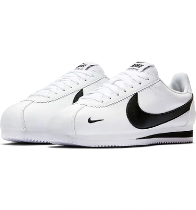 Nike Classic Cortez Premium Sneaker In White/ Black