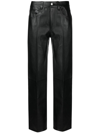 Alexander Wang Mid Rise Relaxed Straight Pant In Black