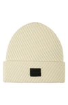 Allsaints Traveling Recycled Ribbed Beanie In Chalk