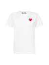 Comme Des Garçons Play Double Heart Embroidered T-shirt In White