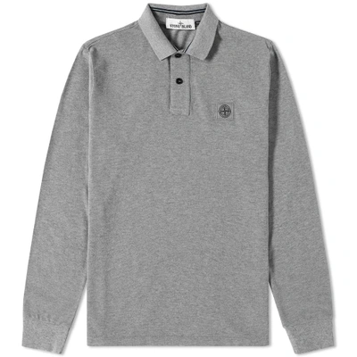 Stone Island Long Sleeve Regular Fit Polo In Grey