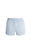 Sunspel Classic Cotton Boxer Shorts In Blue