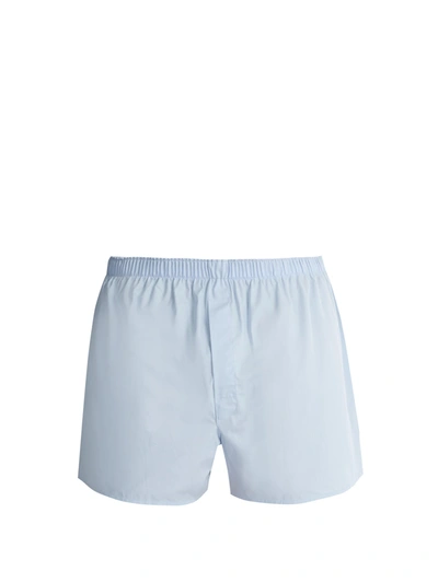 Sunspel Classic Cotton Boxer Shorts In Blue