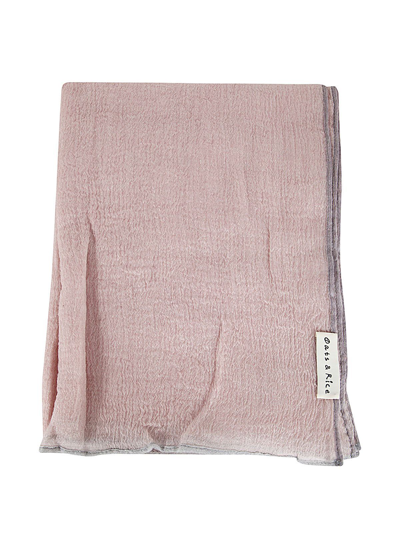 Oats &amp; Rice Crepe Wool Shawl In Rose Ash