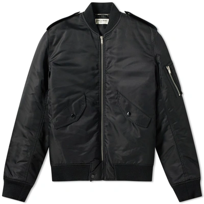Saint Laurent Classic Ma-1 Jacket In Black