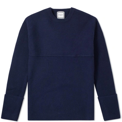 Wooyoungmi Textured Crew Knit In Blue