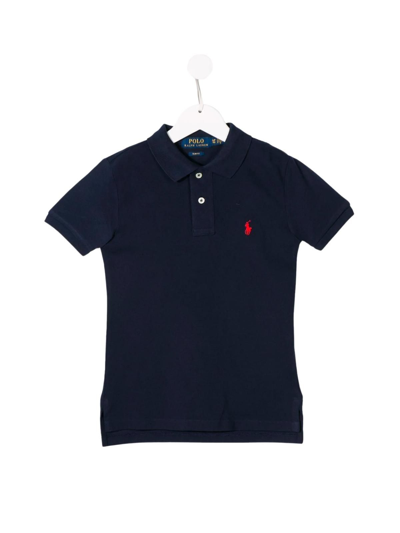 Polo Ralph Lauren Polo Rl Kids Short Sleeve Polo Shirt Knit Shirts In Navy