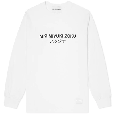 Mki Long Sleeve Classic Logo Tee In White