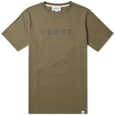 Norse Projects Niels Logo Tee In Green