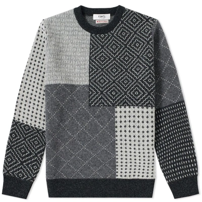 Fdmtl Sashiko Wool Sweater In Grey